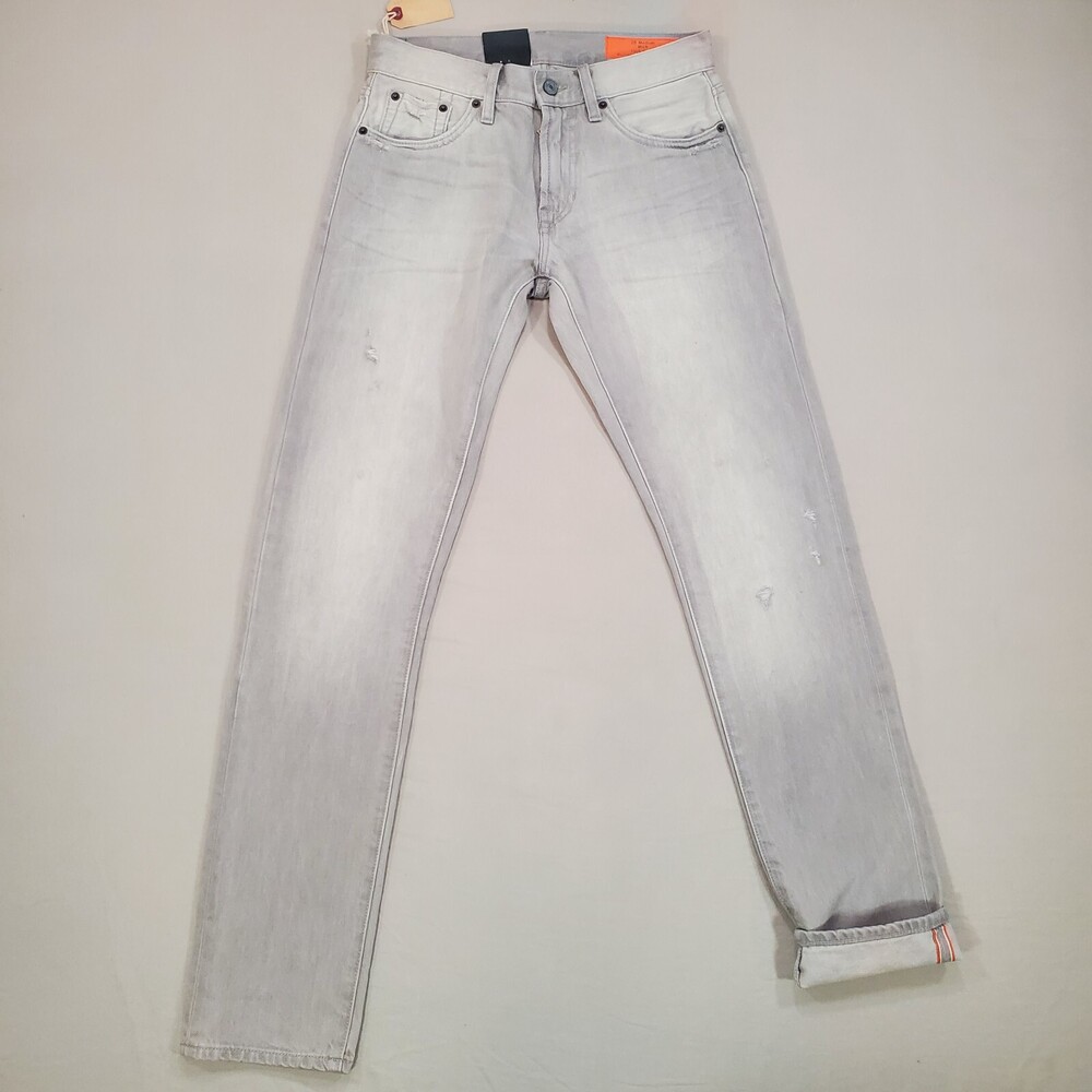 Jean Shop Selvedge Jeans Mick Mens 28x33 Slim Regular Gray Vintage Distressed